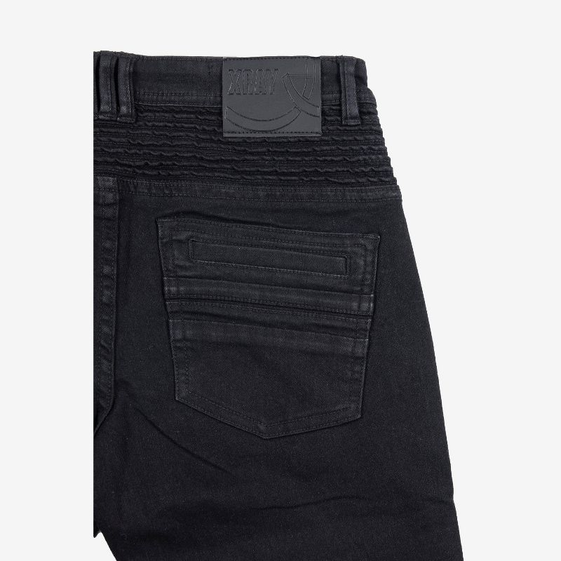 X RAY Little boy's Moto Fashion Jeans in BLACK Size 4, 4 of 5
