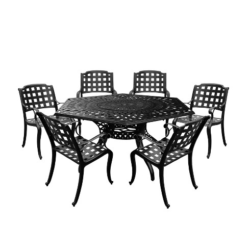 Hexagon outdoor best sale dining table set