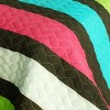 Slickblue 3 Piece Full/Queen, Soft Vermicelli Quilted Quilt and Shams, Quilt Set, Vertical Stripes, 9 Options - 3 of 4