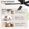Airsurfer 2 pack 42" Black Ceiling Fan with LED Light 5 Plywood Blades Modern Ceiling Fan with Remote Control 6 Speeds Motor for Livingroom Apartment - 3 of 4