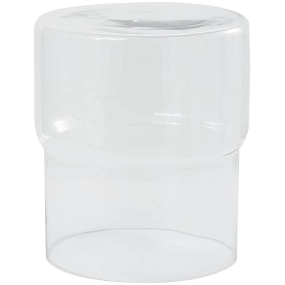 Clear Round Glass Modern End Table