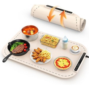 Electric Food Warming Mat – Fast, full-surface heating, 3 temperature settings, roll-up for portability, multi-functional (WHITE) - 1 of 4