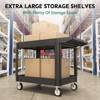 Huxxion Utility Cart with Wheels, Heavy Duty Rolling Service Cart for Warehouse,Garage, Cleaning() - 4 of 4