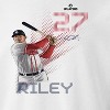 MLBPA Men's Riley Pw Licensed Mlb Athletes Austin Riley Atlanta Braves Baseball Number 27 Long Sleeve Graphic Cotton Pullover Sweatshirt - White L - 2 of 4