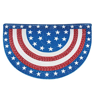 Collections Etc Colorful Americana Braided Slice Accent Rug