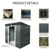 APRILSOUL77.00"Outdoor Metal Storage with Transparent plate and Foundation for Backyard Garden Patio - 4 of 4