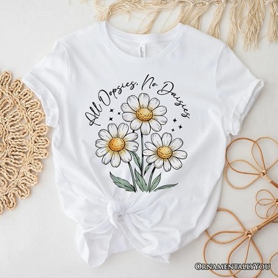 All Oopsies No Daisies T-Shirt, Funny Floral Natural and Black Tee for Quirky and Cottage Vibes| OrnamentallyYou