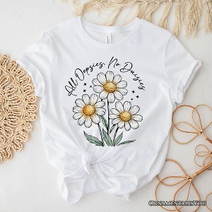 All Oopsies No Daisies T-Shirt, Funny Floral Natural and Black Tee for Quirky and Cottage Vibes| OrnamentallyYou - 1 of 4
