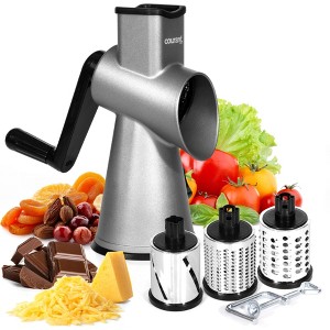 Courant 3-in-1 Hand Crank Vegetable Slicer, Cheese Grater & Nut Grinder, Includes 3 Blades with a Super-Strong Suction Base - 1 of 4