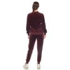 Women's 2-Piece Velour with Faux Leather Stripe - White Mark - 3 of 4