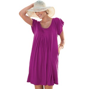 Swim 365 Women's Plus Size Box-Pleat Cover Up - 1 of 4