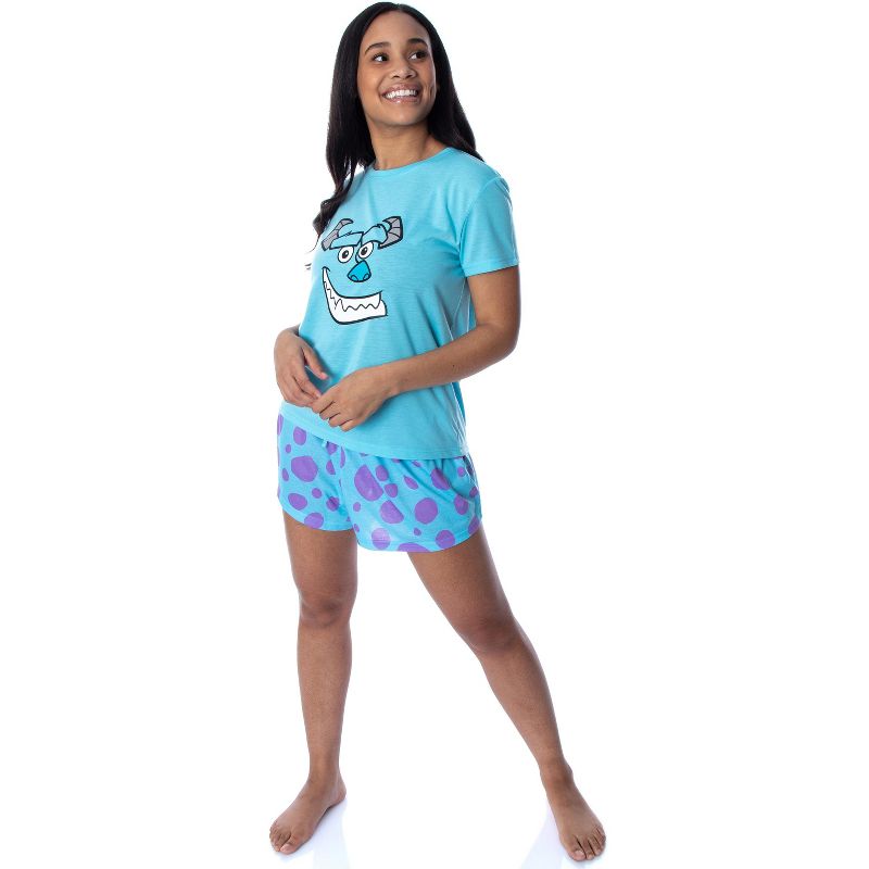 Disney Women's Monsters Inc. Sulley Shirt Top and Sleep Shorts Pajama Set Sulley, 2 of 6