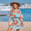 Women's Vibrant Blue Floral Beach Mini Dress - Cupshe - 2 of 4