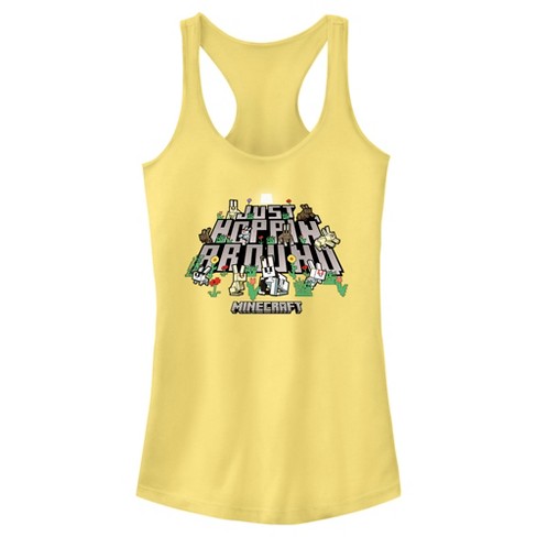 Juniors Womens Minecraft Just Hoppin' Around Racerback Tank Top - image 1 of 4