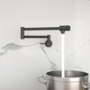 Yukimo Pot Filler Faucet - Wall Mount Kitchen Sink Faucet Folding Stretchable with Single Hole Two Handles, Matte Black - 2 of 4