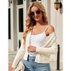 Coolmee Women's Cropped Cardigan Knit ShrugsTops V Neck Button Down Sweaters - 3 of 4