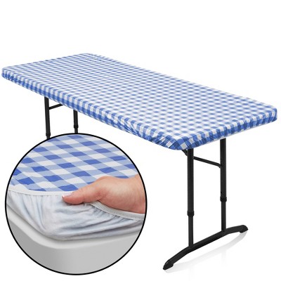 Lann's Linens Fitted Vinyl Tablecloth with Flannel Backing