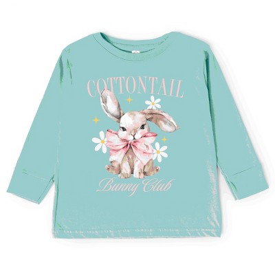 Simply Sage Market Coquette Cottontail Bunny Club Toddler Long Sleeve Tee
