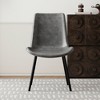 Luck Live Dining Chairs Set of 4 Leather Upholstery Metal Frame - 3 of 4