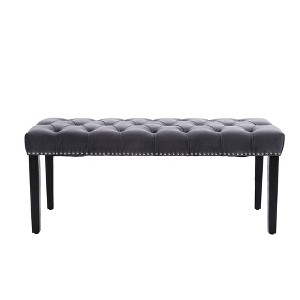 Gulches Faux Fur Storage Bench - Modern Pleated Design with Safety Hinge, Large Space & Metal Feet, Versatile for Living Room as Extra Seating - 1 of 4