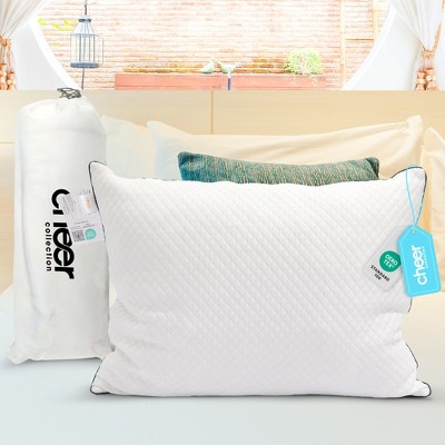 Cheer Collection Cooling Ice Pillow, Plush Memory Foam Blend with Ice Fiber Cover