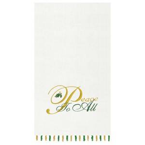 C&F Home Peace To All Beaded Decorative Guest Towel - 1 of 2