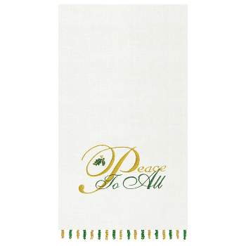 C&F Home Peace To All Beaded Decorative Guest Towel
