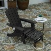 Merrick Lane HDPE Adirondack Chair with Cup Holder and Pull Out Ottoman, All-Weather HDPE Indoor/Outdoor Lounge Chair - 4 of 4
