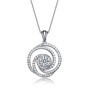 Guili Sterling Silver Cubic Zirconia Swirl Knot Necklace, a Beautifully Designed Piece to Add Timeless Elegance to Your Collection - 1 of 3