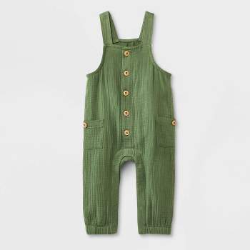 Baby Boys' Dungarees Striped Romper - Cat & Jack™ Green