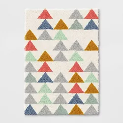 4'x5'6" Triangles Shag Rug Cream/Mint/Yellow - Pillowfort™