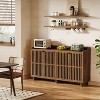 Tribesigns 55-inch Rustic Brown Farmhouse Kitchen Storage Cabinet with 4 Doors and Adjustable Shelves, Wood Credenzas Coffee Bar Cabinet for Living - 4 of 4