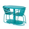 VisioGear Patio Bistro Sets, 3 Pieces Patio Dining Sets with Metal Table Top for Backyard or Poolside, Teal, 21.25"*20.75"*29.75" - 4 of 4