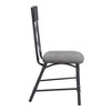 Metal and Fabric Side Chair with Upholstered Seat Cushion, X-Shape Back and Industrial-Inspired Design (Set of 2) - 4 of 4
