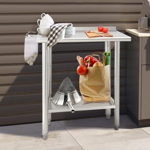Commercial Kitchen Work Table with Adjustable Undershelf & Trash Bag Holder, NSF Certified Heavy Duty Metal Workbench - 1 of 4