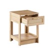 15.75" Rattan Night Stands With Drawer Bedside End Table For Small Space - 3 of 4