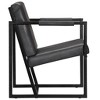 vidaXL Armchair Gray Real Leather - 3 of 4