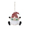 Holiday Gnome Ornament 7 Inch Height Set of 12 Red White Wood Christmas Decoration By Melrose - 2 of 3