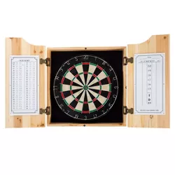 Toy Time Pro Style Solid Wood Dart Cabinet Set - 6 Darts