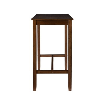 Rustic Brown and Gray Acacia Bistro Bar Set with Silver Accents
