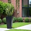 Metal Tapered Planter – Large Outdoor & Indoor Garden Plant Pot with Drainage Hole and Rubber Plug, Stylish Burnished Grey Finish for Home and Patio - 4 of 4