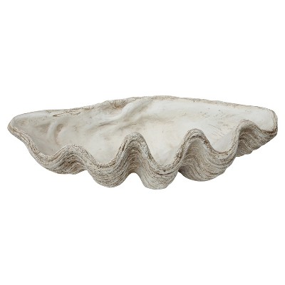 Storied Home Magnesia Oxide Seashell Decoration : Nautical Coastal Beach Decor, Indoor White Sculpture