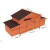 LAOTIES Large Wooden Chicken Coop,Outdoor Hen House With Nesting Boxes,Free Range Doors,Predator Proof Latches,Waterproof And Ventilated,Brick Red - 3 of 4