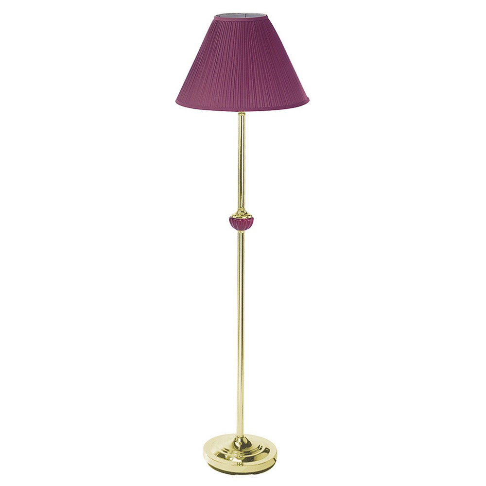 Photos - Floodlight / Street Light 60" Traditional Ceramic Floor Lamp  Gold/Burgundy(Includes CFL Light Bulb)