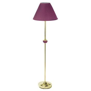 60" Traditional Ceramic Floor Lamp (Includes CFL Light Bulb) Gold/Burgundy - Ore International