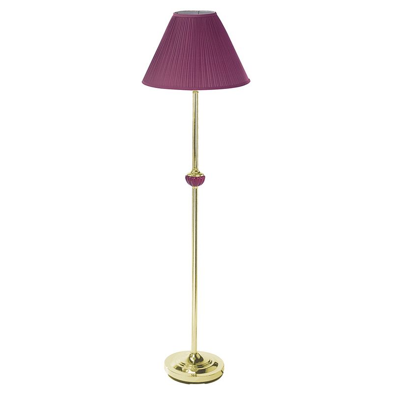 60&#34; Traditional Ceramic Floor Lamp (Includes CFL Light Bulb) Gold/Burgundy - Ore International, 1 of 2