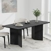 SpassWay 30"H Modern Wood Dining Table Kitchen Table Conference Table Gaming Table with Double Pedestal Walnut/Black/Natural Wood - 4 of 4