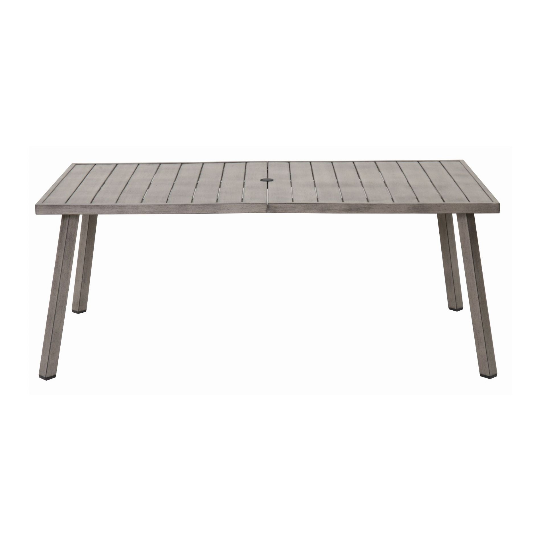 GDFStudio Aura Farmhouse Patio Steel Slatted Dining Table