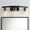 Possini Euro Design Bellis Modern Industrial Wall Light Black Hardwire 22 3/4" 3-Light Fixture Clear Glass Shade for Bedroom Bathroom Vanity Hallway - 2 of 4