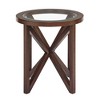 NicBex 22"/46" Round/Oval Glass Coffee Table,End Table with Tempered Glass Top,Side Table with Wood Base,Center Table for Living Room,Bedroom - 2 of 4